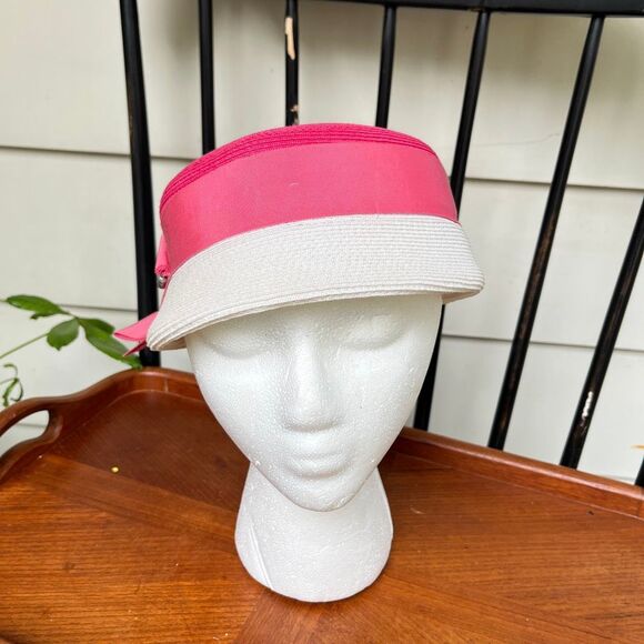 VTG Pink White Church Derby Tea Party Hat Coastal Prep Palm Beach main image 8